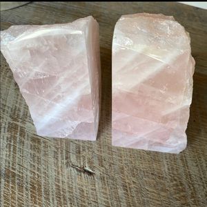 Rose quartz bookends